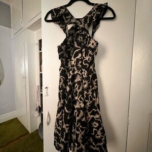 Banana Republic Elegant Black and Cream Asymmetrical Dress